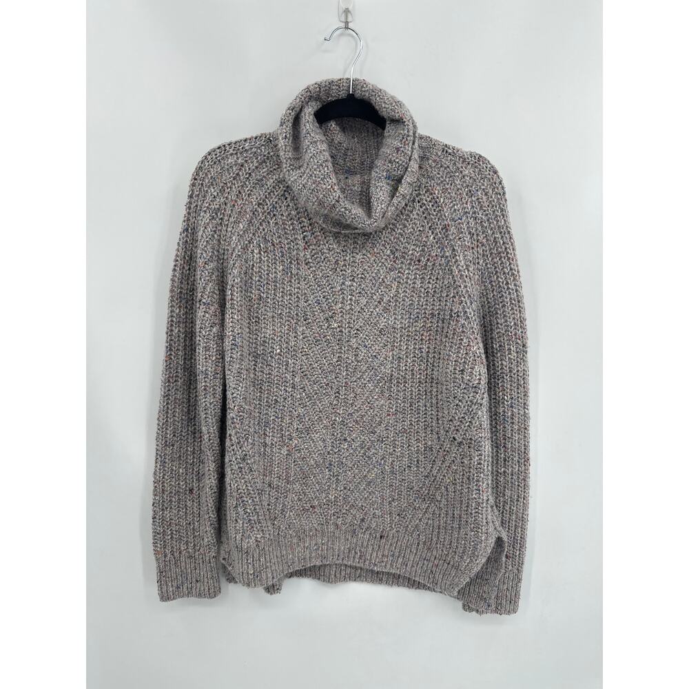 Madewell Chunky Knit Turtleneck Sweater Gray Donegal Size Medium